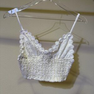 Princess Polly White and Gold Lace Top with Daisy Trim